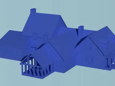 Colonial Revival Farm House 3D print model