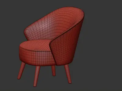 LOUNGE CHAIR WALDO ANTHRACITE 3D model