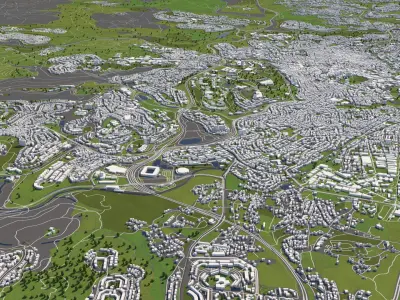 Jerusalem Israel 50x50km 3D City Map 3D model