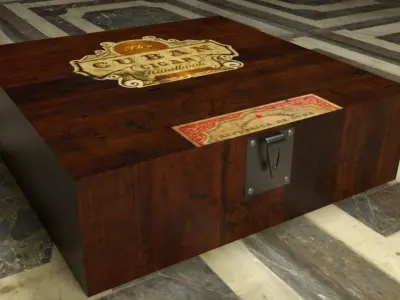 Cuban Cigar Box Low-poly 3D model