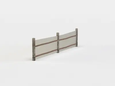 Fence segment Low-poly 3D model
