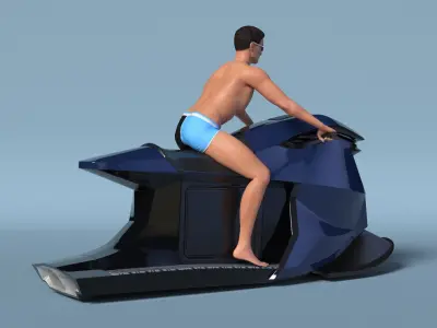  Jet Ski Blue with Rider 