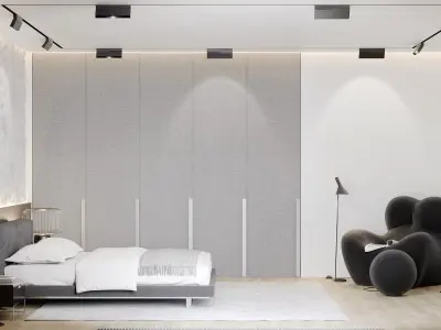  bedroom interior design in a modern style 3D model