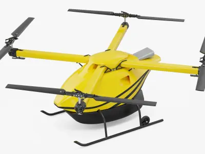  Aerial Cargo Delivery Drone Rigged 