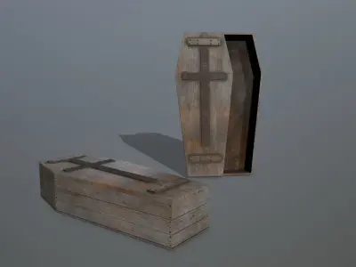 Tomb Stone Set Low-poly 3D model