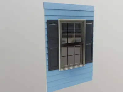 Modular house textured and well uv unwrapped Low-poly 3D model