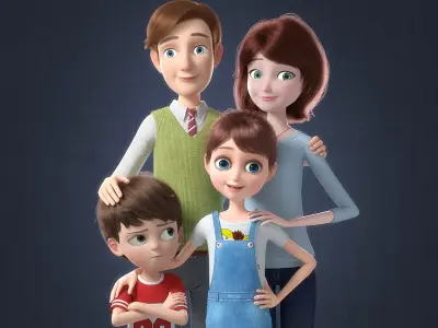  Cartoon Family Rigged V2 