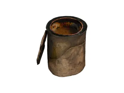 Rustic paint can Low-poly 3D model