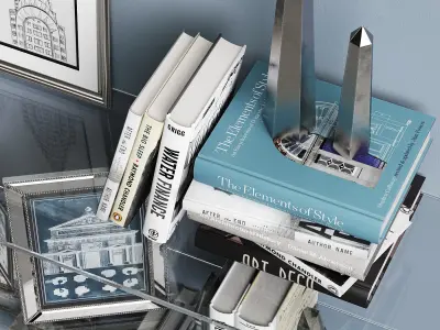 Decor Set 3 glass shelf 3D model