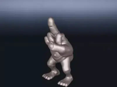 Middle Finger with Legs 3D Model  Humorous and Bold Figurine  Free 3D print model