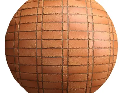 Materials 11- Brick Tiles PBR in 4 Patterns Texture