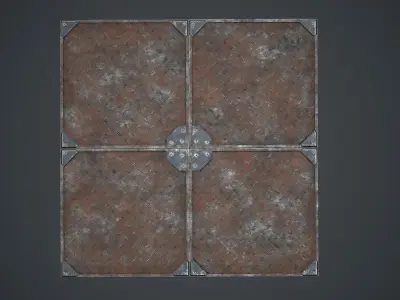 Sci-fi Floor Metal Plates 1 PBR Game Ready Low-poly 3D model