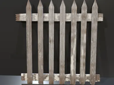 Fence PBR Game Ready Low-poly 3D mode Low-poly 3D model