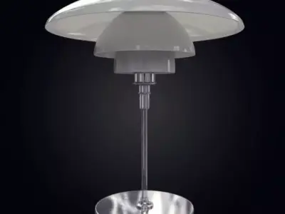 Modern Chrome And Glass Lamp 3D model