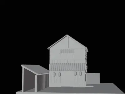 Japanese house Low-poly 3D model