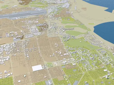 UAE - Saudi Arabia - Kuwait - Oman - Gulf Cooperation Council Low-poly 3D model