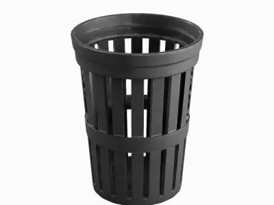 Street Trash Can 06 Low-poly 3D model