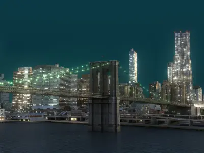  Manhattan Lower Part04 Night Low Poly 