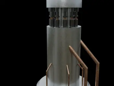 Scifi Radio Antenna Station Low-poly 3D model