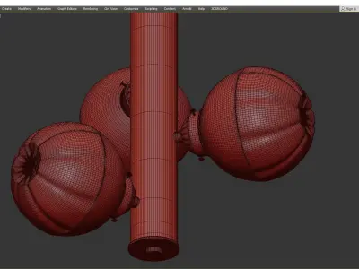 Flower Bud Chandelier Low-poly 3D model