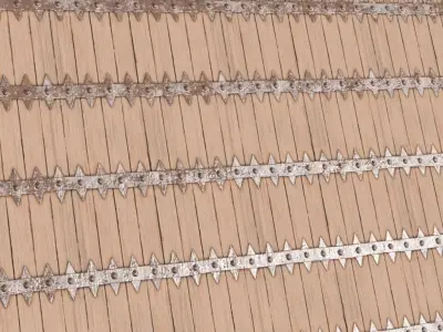 Medieval Wooden Barrel Planks with Spiked Metal Bands PBR  Texture