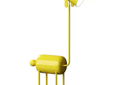 Floor lamp with dopamine puppy Low-poly 3D model