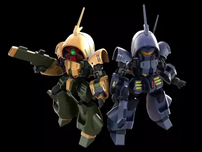 Bee Style  Asshimar and Quelimar variant Gundam 3D print model