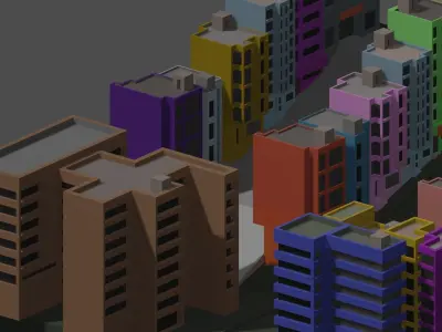 City Package Low-poly 3D model