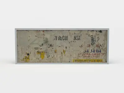 Poster frame with graffiti Low-poly 3D model