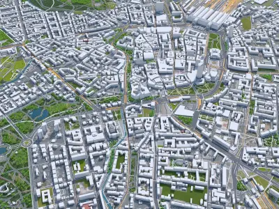 Leipzig Downtown Germany Low-poly 3D model