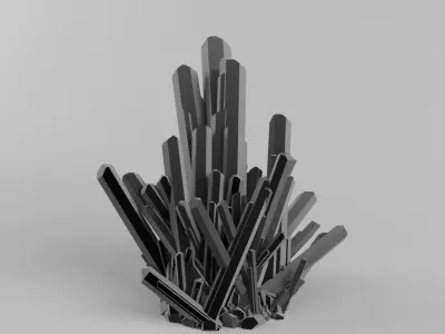 Crystal Emerald Gems Black and White 3D Object 3ds 2019 3D model