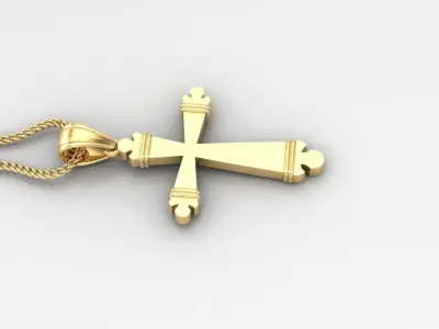 Light Gold 18K Cross Pendant 2CP003 3D print model