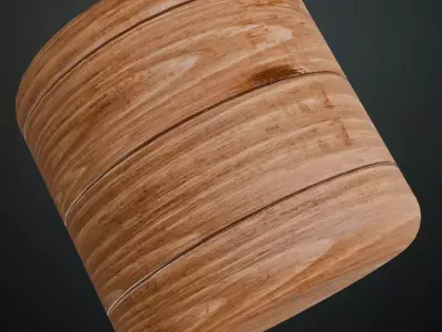 Polished Natural Wood Planks PBR Seamless Texture