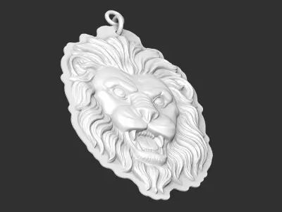 Lion face pendant 3D print model