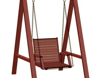 Mary wooden single garden swing MR40 by Bpoint Design 3D model
