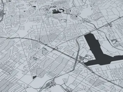 San Antonio Road Network and Streets 3D model