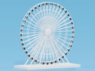 Cartoon Seattle Great Wheel 3D model