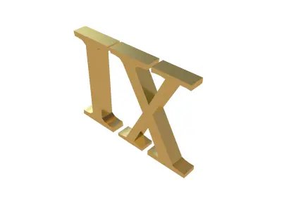 Roman Numerals 9 v1 002 Low-poly 3D model