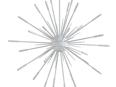 Nebula gold and starburst chandelier 3D model