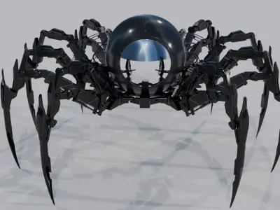 Robot Spider Low-poly 3D model by strikq