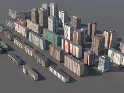 Germany DDR Berlin buildings pack 3D model