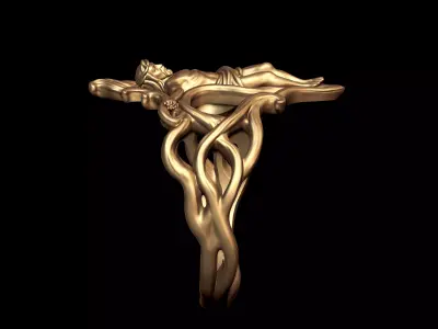 Jesus Thorns filigree Ring 3D print model