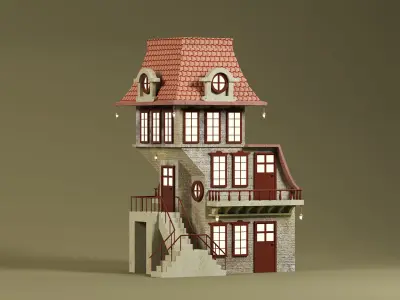Cartoon house  3D model