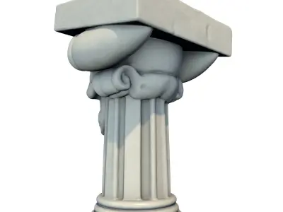 Temple Stone Skull Pillar 2 3D print model