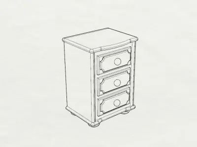 Dolls House Miniature Bedside Drawers 12th Scale 3D print model