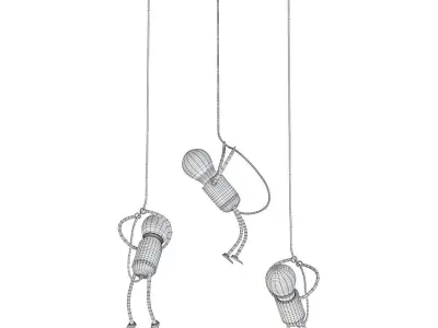 Creative Little Man Pendant Lights Low-poly 3D model