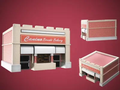 Game Cartoon Building Pack Low-poly 3D model