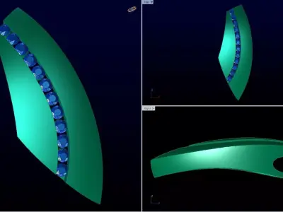 pendant blade with diamonds 3D print model