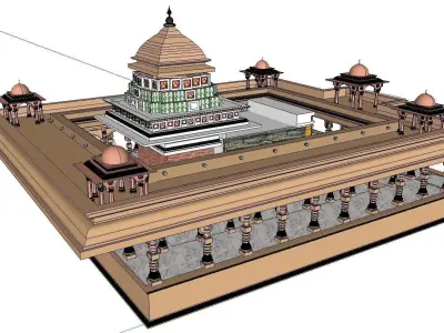 Architecture-Religion-God-Culture-Temple-0265 indian temple 3D model