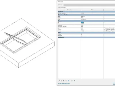 Roof Window - Full Parametric Revit Family 3D model